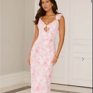 Hello Molly - Rose Whispers Midi Dress Pink